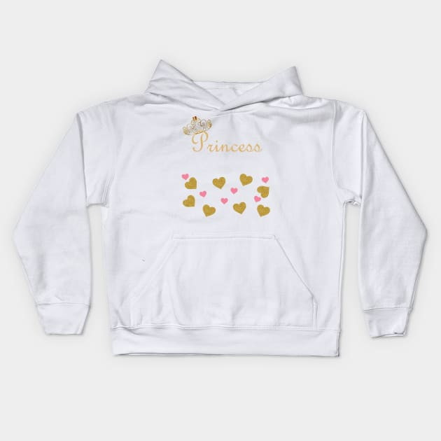 Princess Hearts Kids Hoodie by DESIGNSBY101